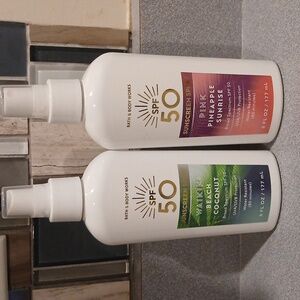 Bath & Body Works Pink Pineapple Sunrise And Waikiki Coconut  Sunscreen Spray